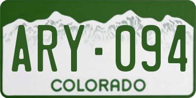 CO license plate ARY094