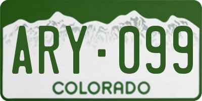 CO license plate ARY099