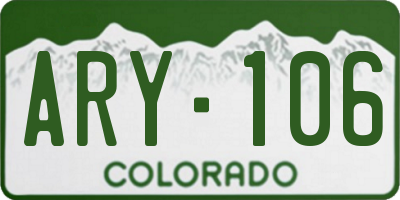 CO license plate ARY106