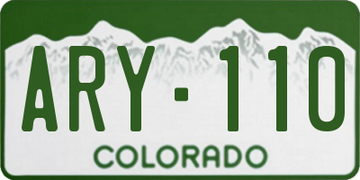 CO license plate ARY110