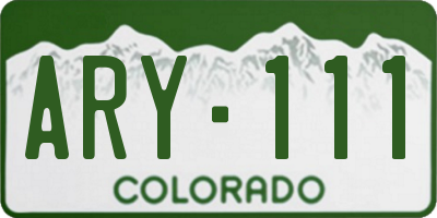 CO license plate ARY111