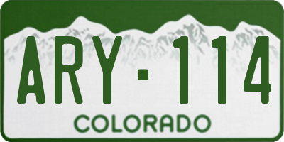 CO license plate ARY114
