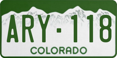 CO license plate ARY118