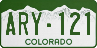 CO license plate ARY121
