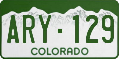 CO license plate ARY129