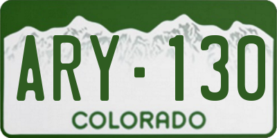 CO license plate ARY130
