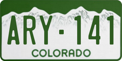CO license plate ARY141