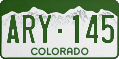 CO license plate ARY145
