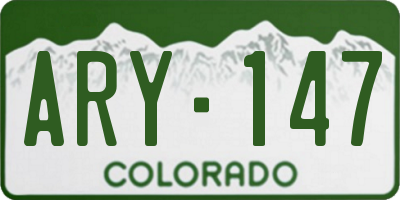 CO license plate ARY147