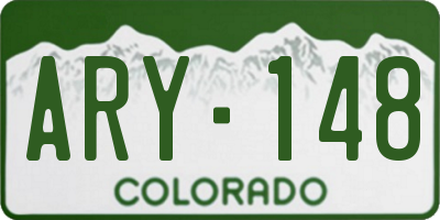 CO license plate ARY148