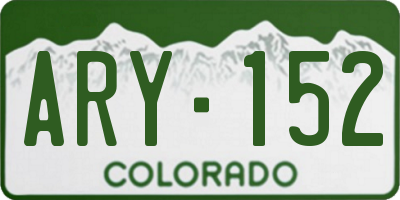 CO license plate ARY152