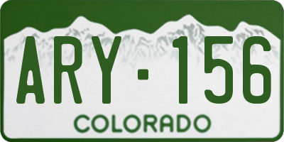 CO license plate ARY156