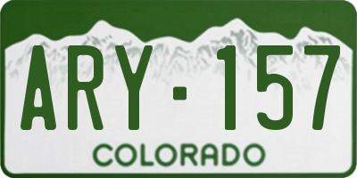 CO license plate ARY157
