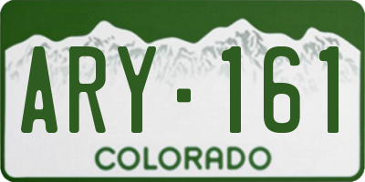 CO license plate ARY161