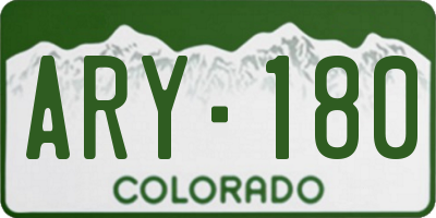 CO license plate ARY180