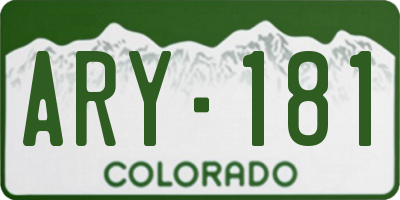 CO license plate ARY181