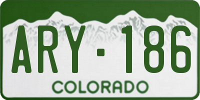 CO license plate ARY186