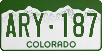 CO license plate ARY187