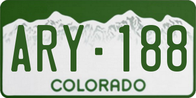 CO license plate ARY188