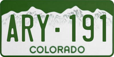 CO license plate ARY191