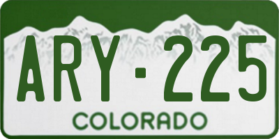 CO license plate ARY225