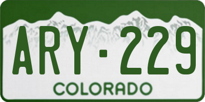 CO license plate ARY229