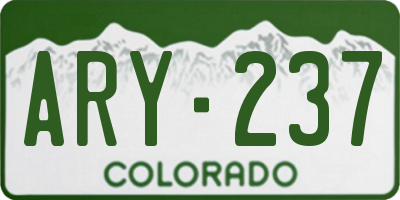 CO license plate ARY237