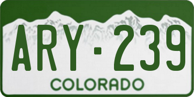 CO license plate ARY239