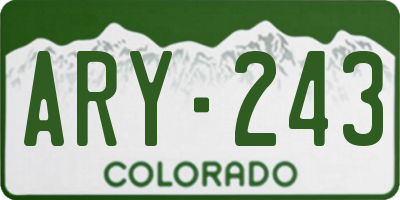 CO license plate ARY243