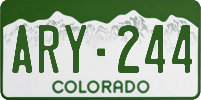 CO license plate ARY244