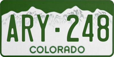 CO license plate ARY248