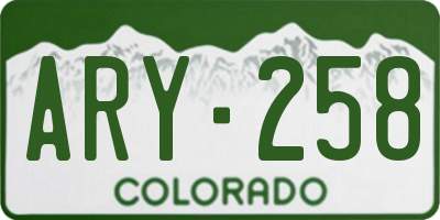 CO license plate ARY258