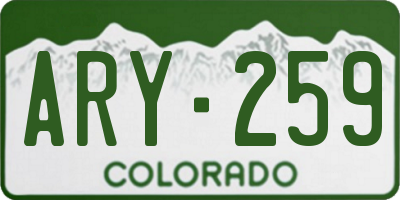 CO license plate ARY259