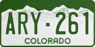CO license plate ARY261