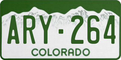 CO license plate ARY264
