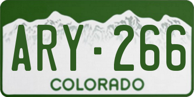 CO license plate ARY266
