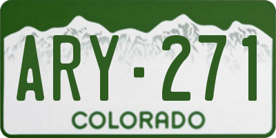 CO license plate ARY271