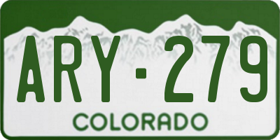 CO license plate ARY279