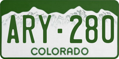 CO license plate ARY280