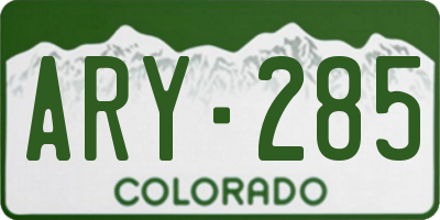 CO license plate ARY285
