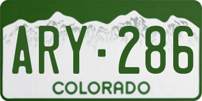CO license plate ARY286