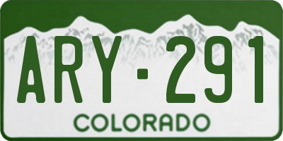CO license plate ARY291