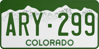 CO license plate ARY299