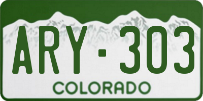 CO license plate ARY303