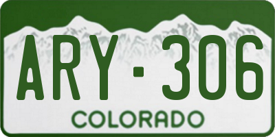 CO license plate ARY306