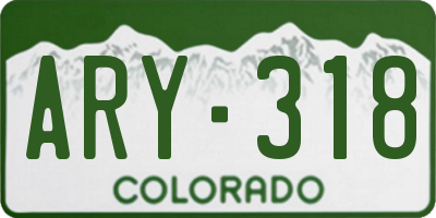 CO license plate ARY318