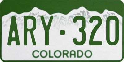 CO license plate ARY320
