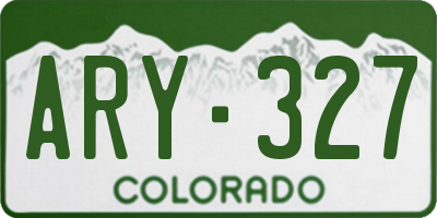 CO license plate ARY327