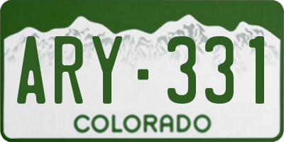 CO license plate ARY331