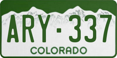 CO license plate ARY337